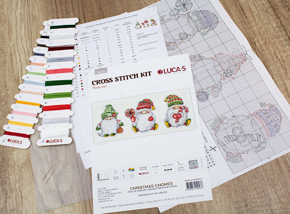 Christmas Gnomes JK030L Counted Cross-Stitch Kit