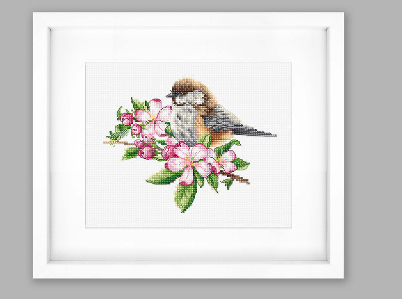 The tit on the branch B1194L Counted Cross-Stitch Kit