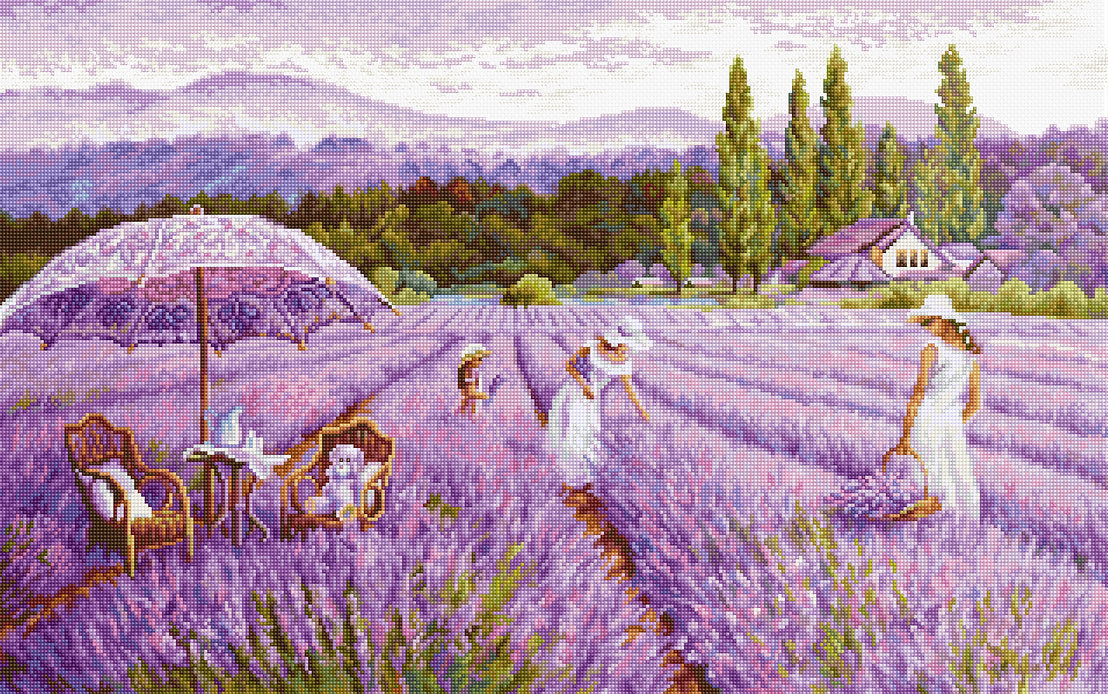 Lavender field BU5008L Counted Cross-Stitch Kit