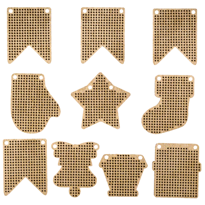 Set of blanks for embroidery on wood FLSW-009