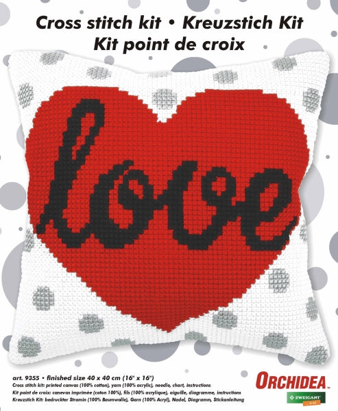 Cushion cross stitch kit  "Heart" 9355