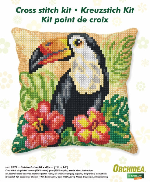 Cushion cross stitch kit  "Toucan" 9572