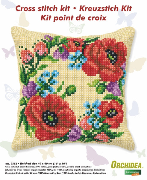 Cushion cross stitch kit  "Wild flowers" 9582