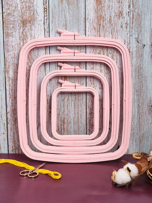 Plastic Square Hoop Nurge 170-13 Pastel Pink