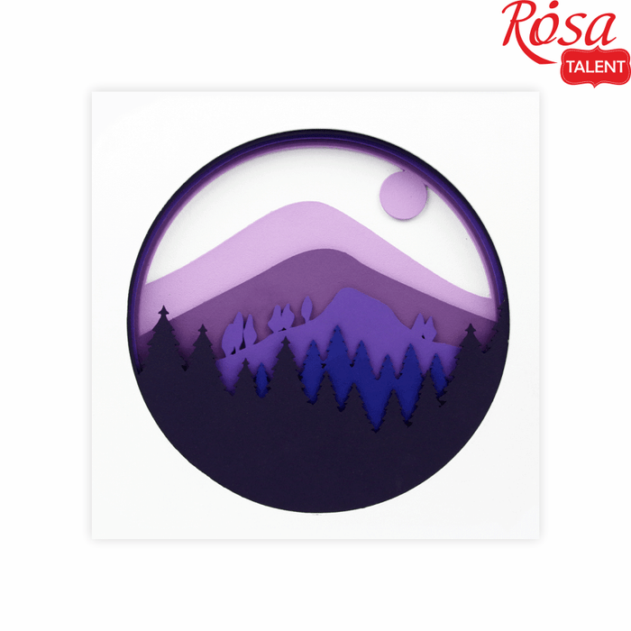 Landscape. Mountains - 3D Painting on Primed Fiberboard Set. Create Your DIY Decoration. 7 Layers. 30x30 cm. by Rosa Talent