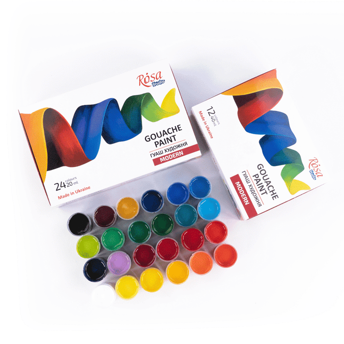 Gouache Paint Set Modern 24 colors (20ml each) by Rosa Studio