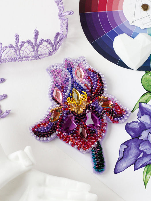 Bead Embroidery Decoration Kit Amethyst iris AD-200