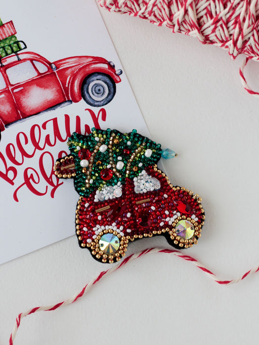 Bead Embroidery Decoration Kit  - Christmas car AD-211