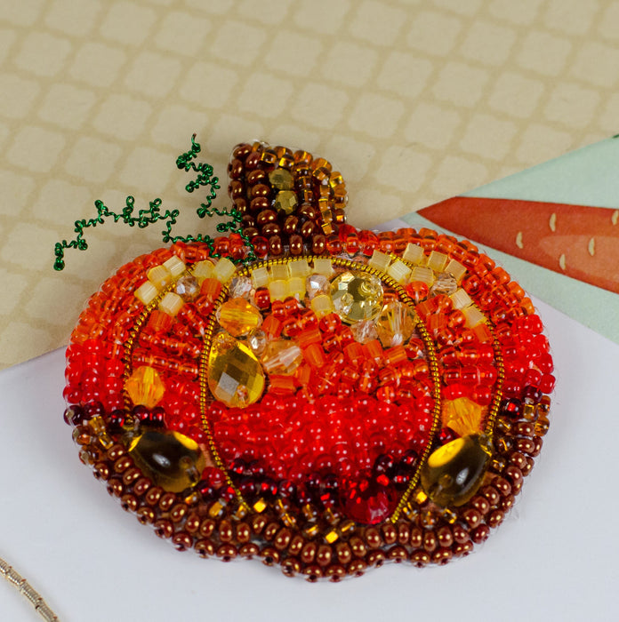 Bead Embroidery Decoration Kit  - Golden pumpkin AD-234