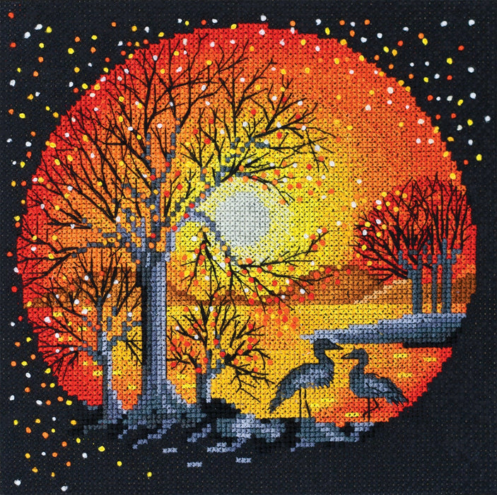 Counted Cross-stitch kit - Heron at sunset AH-021