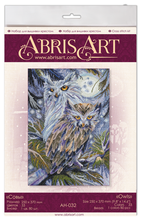 Cross-stitch kit Owls AH-032