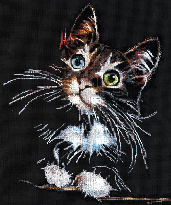 Cross-stitch kit Fluffy kitten AH-062