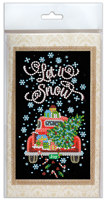 Postcard cross-stitch kit - Snow holiday AO-152