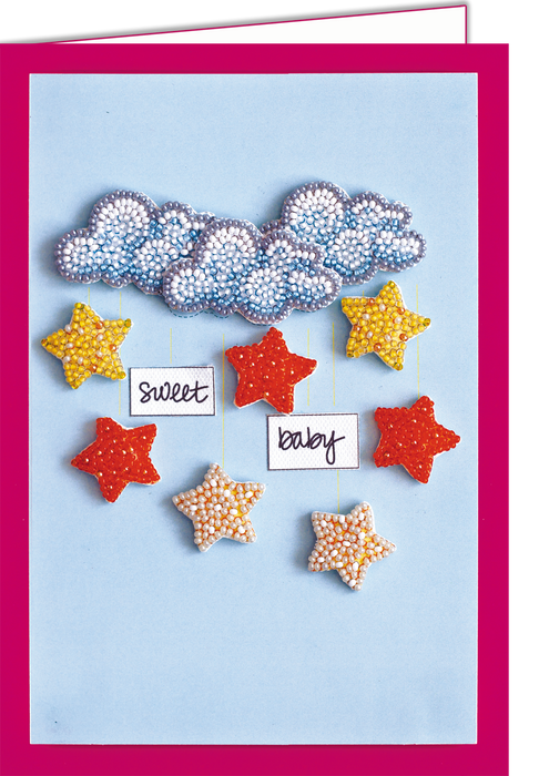 Postcard cross-stitch kit - Among stars and clouds AOO-001