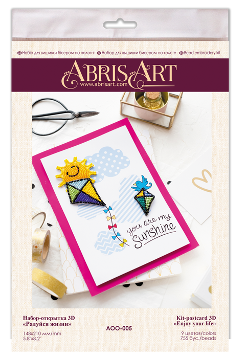Postcard cross-stitch kit - Be pleased of your life! AOO-005