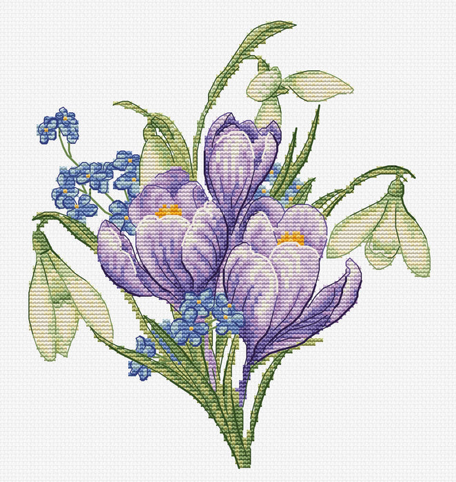 Spring Flowers B1404L Counted Cross-Stitch Kit