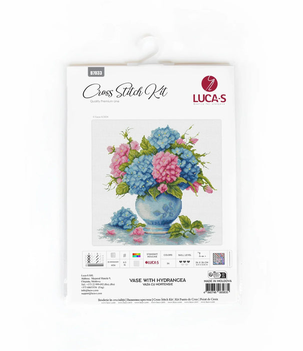Vase with Hydrangea B7033L Counted Cross-Stitch Kit
