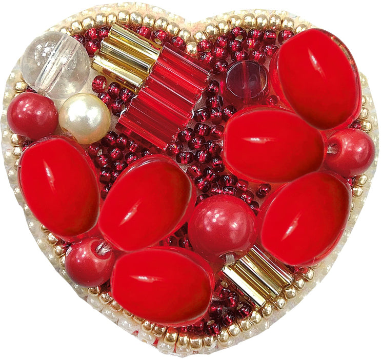 BP-200C Beadwork kit for creating brooch Crystal Art "Heart"