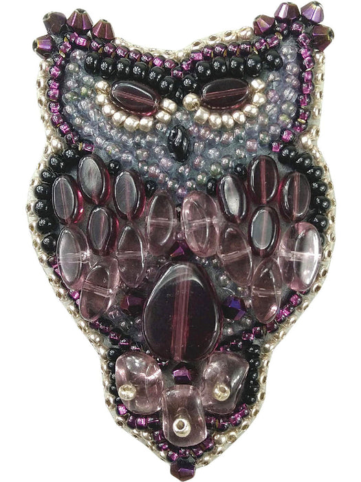 BP-209C Beadwork kit for creating brooch Crystal Art "Owl"