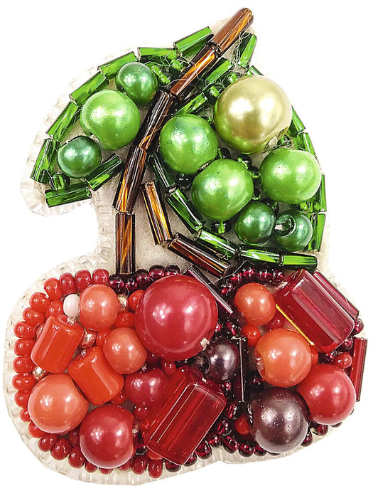 BP-243C Beadwork kit for creating brooch Crystal Art "Cherry"