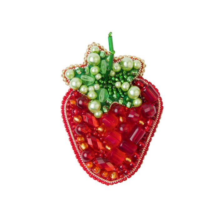 BP-295C Beadwork kit for creating brooch Crystal Art "Strawberry"