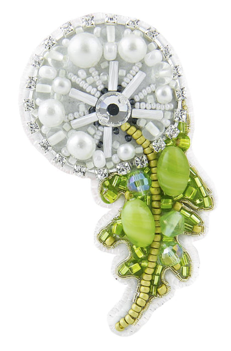 BP-258C Beadwork kit for creating brooch Crystal Art "Dandelion"