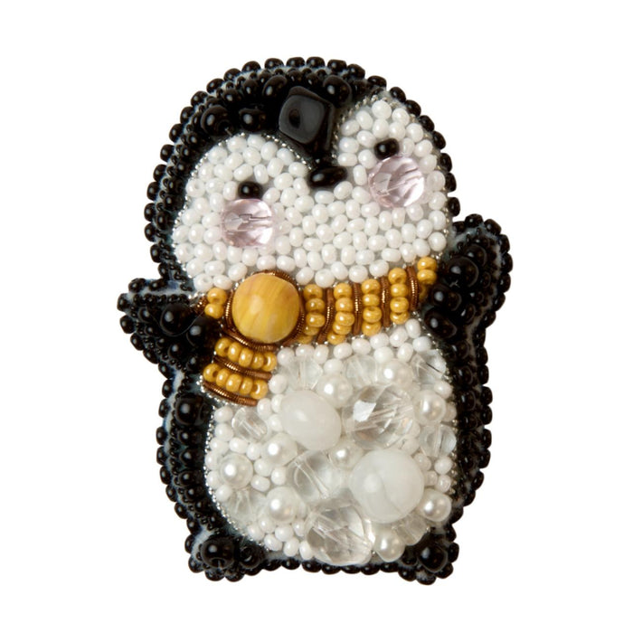 BP-297C Beadwork kit for creating brooch Crystal Art "Penguin"