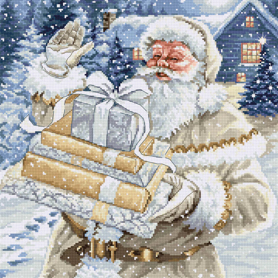 Santa and Pressies BU5034L Counted Cross-Stitch Kit