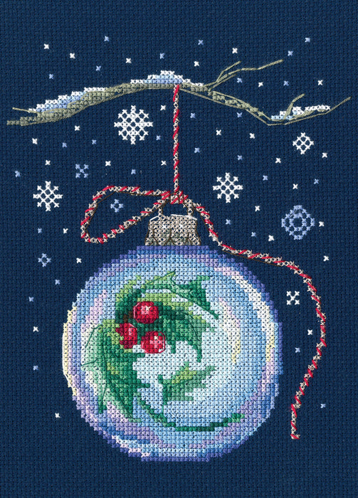Ball with a sprig of holly C291 Counted Cross Stitch Kit