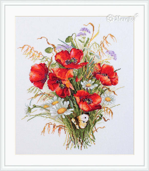 Poppies and Oats K-128 Counted Cross-Stitch Kit
