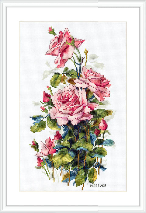 Pink Roses K-155 Counted Cross-Stitch Kit