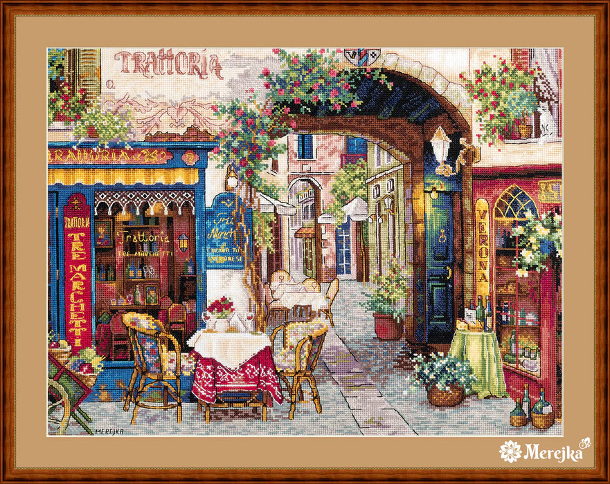 Cafe in Verona K-161 Counted Cross-Stitch Kit