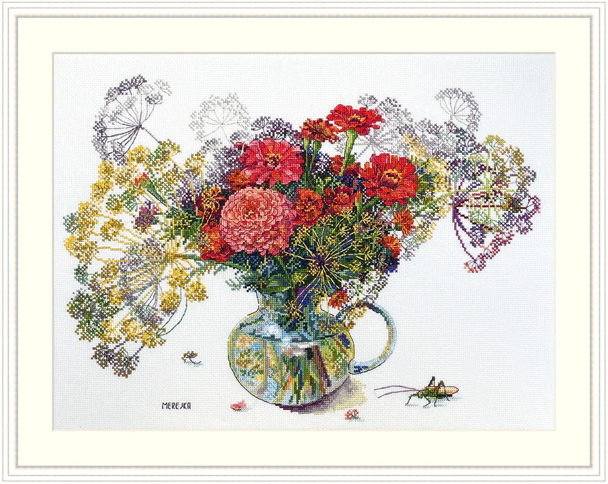 Zinnia and Dill K-210A Counted Cross-Stitch Kit