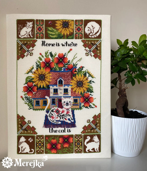 Home is where the cat is K-220 Counted Cross-Stitch Kit