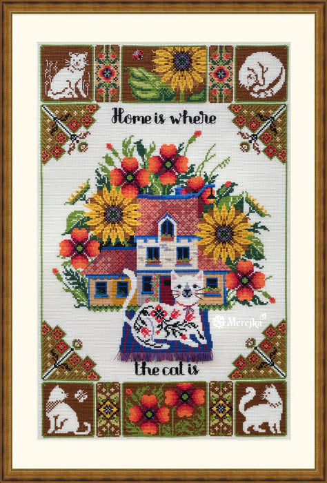 Home is where the cat is K-220 Counted Cross-Stitch Kit