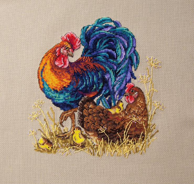 Rooster & Hen K-61 Counted Cross-Stitch Kit