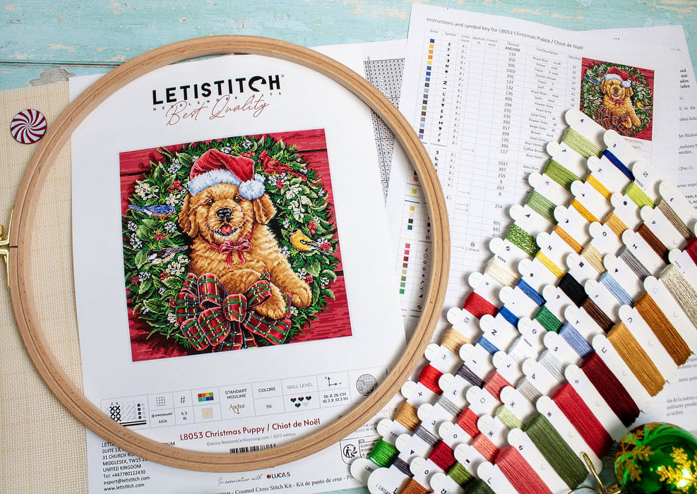 Christmas Puppy L8053 Counted Cross Stitch Kit