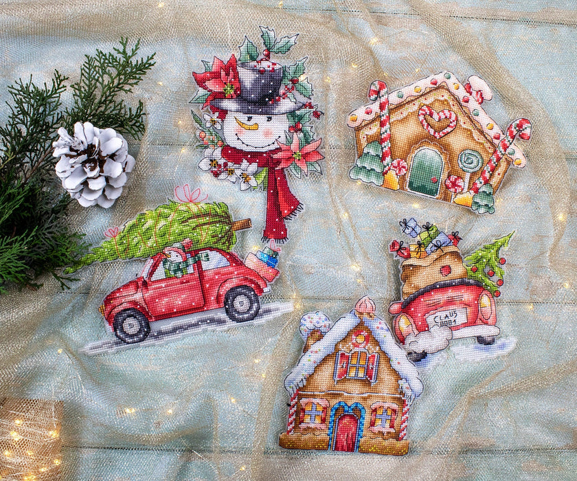 Christmas Ornaments Kit L8055 Counted Cross Stitch Kit