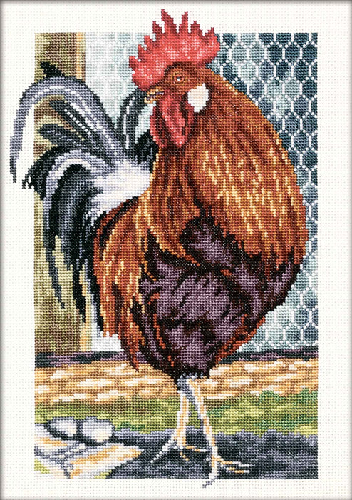 Rooster on the Walk M350 Counted Cross Stitch Kit