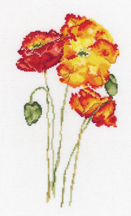 Silk poppies M628 Counted Cross Stitch Kit