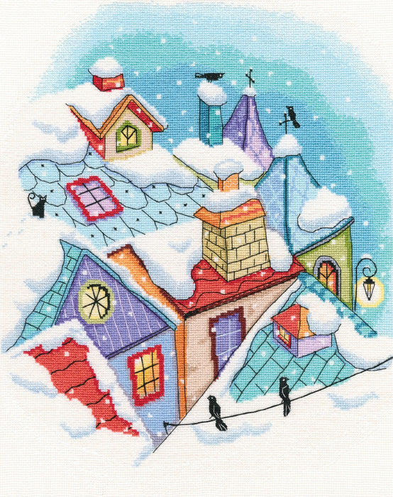 Winter on the roofs M655 Counted Cross Stitch Kit