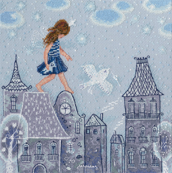 Fairy tales live on the roofs M662 Counted Cross Stitch Kit