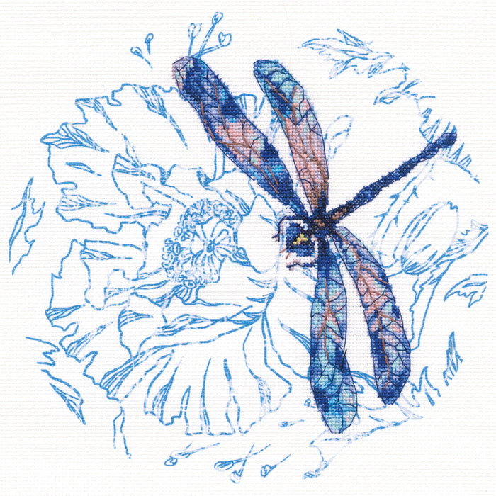 Dance of dragonflies M70023 Cross Stitch kits with printed background