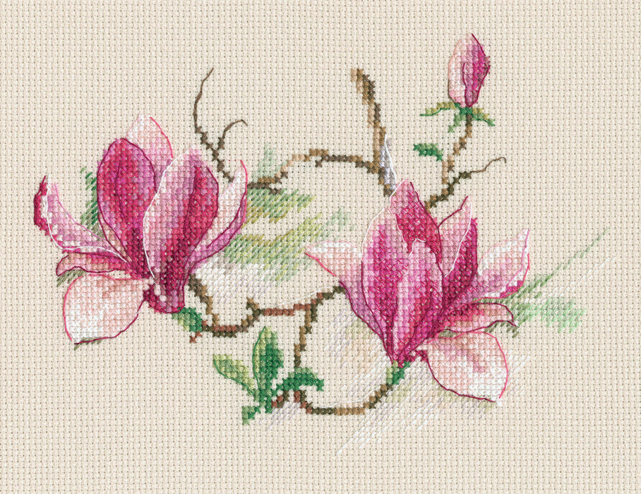 Magnolia flowers M730 Counted Cross Stitch Kit