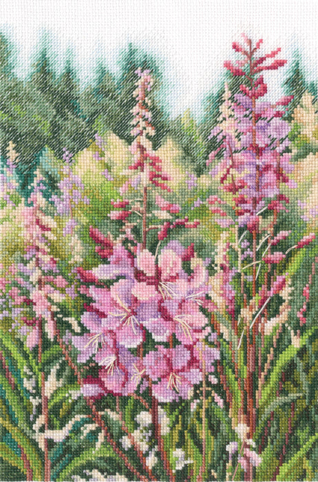 Raspberry candles of willowherbs M863 Counted Cross Stitch Kit