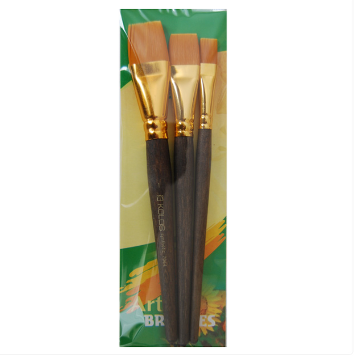 Set of brushes 7064. Synthetic Flat. 3pc. by Kolos