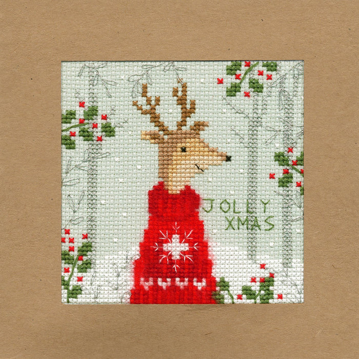 Christmas Card - Xmas Deer XMAS12 Counted Cross Stitch Kit