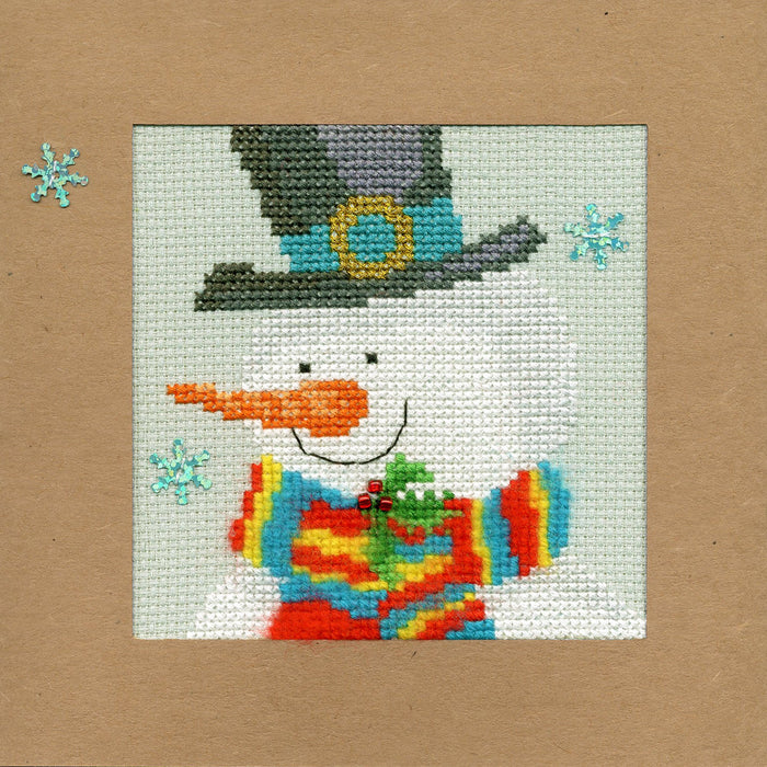 Christmas Card - Snowy Man XMAS17 Counted Cross Stitch Kit