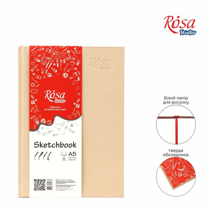 Notebook A5 (14.8 * 21cm). 100g / m. 96 pages cream.  by Rosa Studio