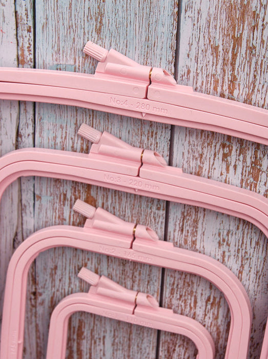 Plastic Square Hoop Nurge 170-13 Pastel Pink